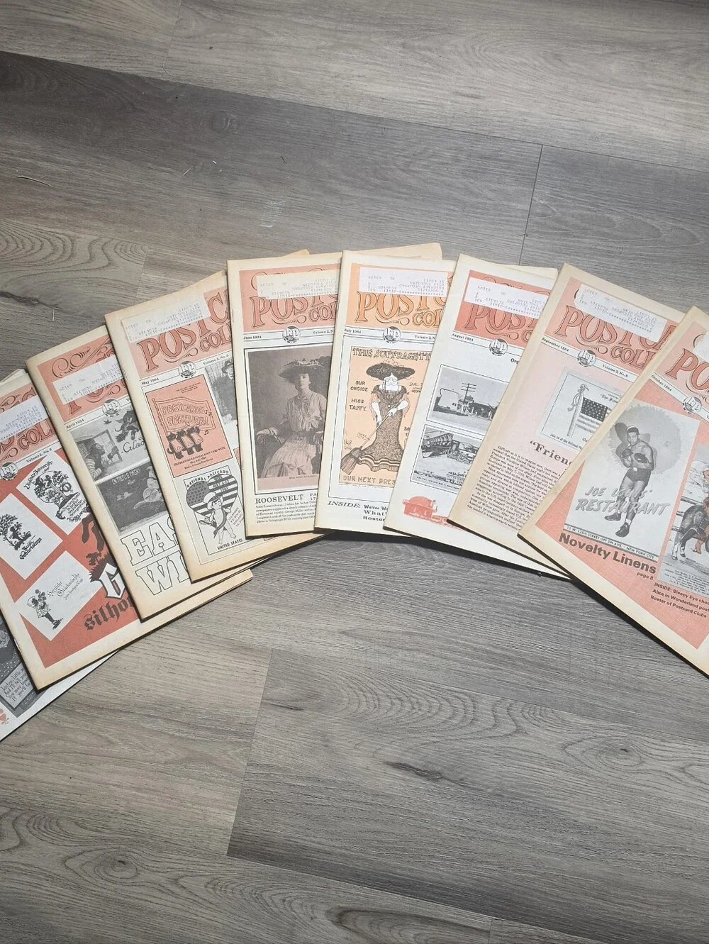 Vintage Postcard Collector Magazine Lot of 9 Issues 1984 Titanic Suffragette